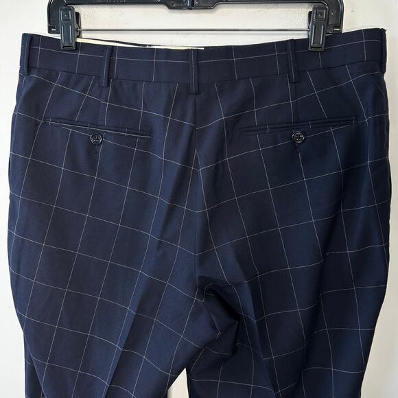 RALPH LAUREN Purple Label Windowpane Dress Pants Mens Size 37 Business Trousers - Picture 8 of 11